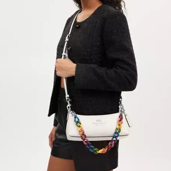 NWT Coach Chain Shoulder Strap In Rainbow Resin CP895 Accessory bag charm - Picture 7 of 7